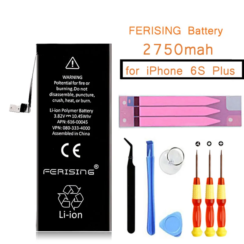 2019 New 100% Original FERISING Phone Battery For iPhone 6s Plus 2750mAh Repair Tools 0 Cycle 6sPlus Replacement Batteries