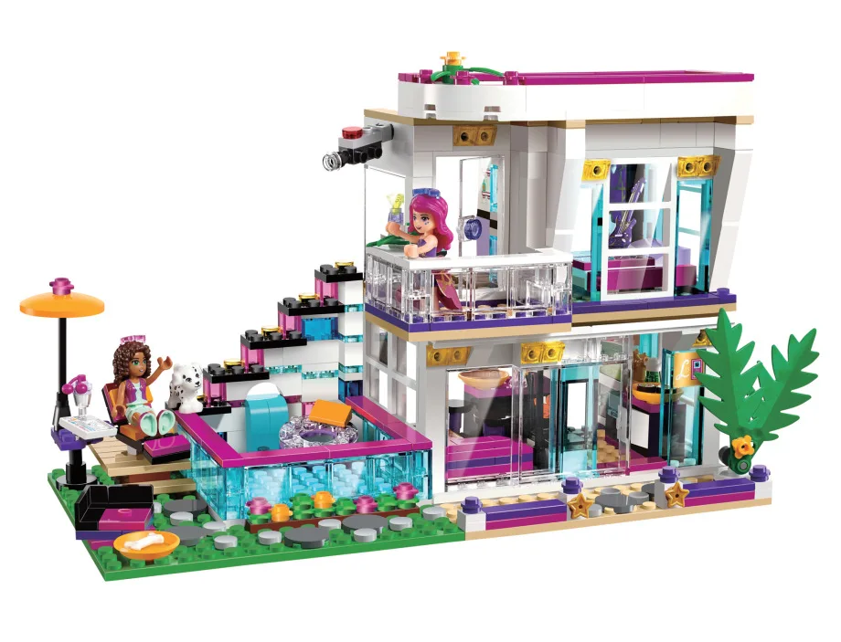 Дешево Совместимы с Lego 41135 Friends серия Livi s Pop Star House строительные блоки Эмма Andrea Мини куклы Фигурки игрушки лучший подарок