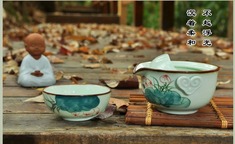 1 баночка 1 чашки Gaiwan расписанный вручную фарфор Чай горшок чашка для чая, гайвань путешествия Чай комплект и рисунком «кунг-фу» Чай комплекты кружка Quik подвески-талисманы в китайском стиле Чай горшок