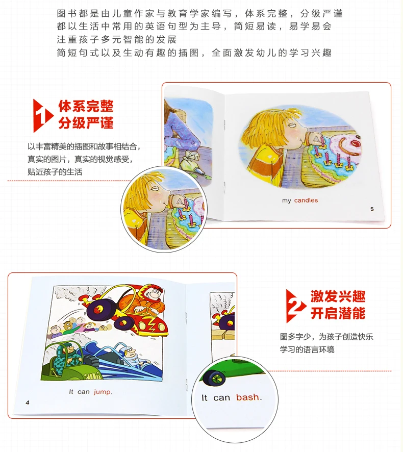 Baby Children Early Educaction chinese-English Short Stories preparatory grade level reading material books in total 35+2CD