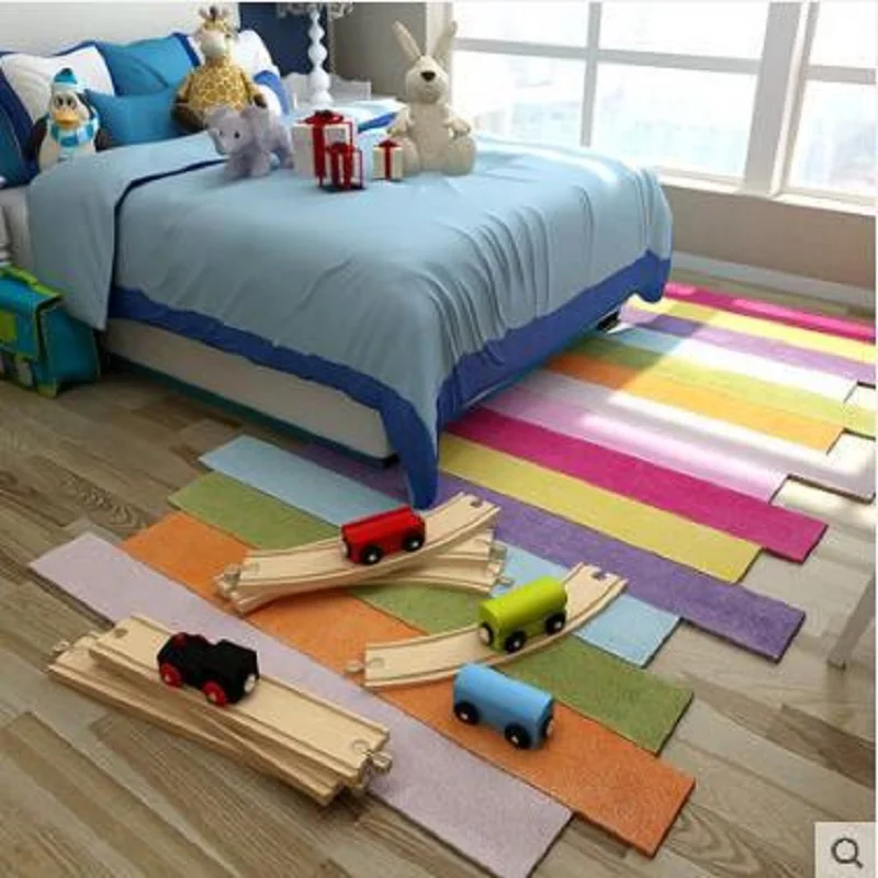 

Nordic Kids room carpets rugs YOOSA Simple Modern strip Style carpet rug for living room bedroom children's room area rugs mats