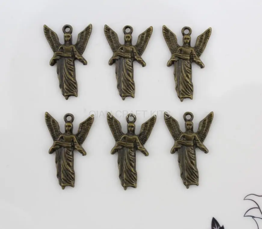 100pcs  angel antique bronze eudemon zinc alloy  pendant, charm, drops for diy 26X17mm saint maria lead and nickle free