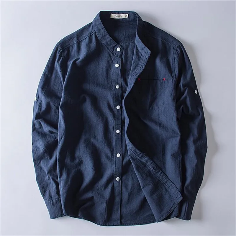 

New 2019 Men Shirts Pocket Men Shirts Long Sleeve 2019 Casual Slim Fit Solid Color Male Shirts Quality Large Size M-5XL A5287