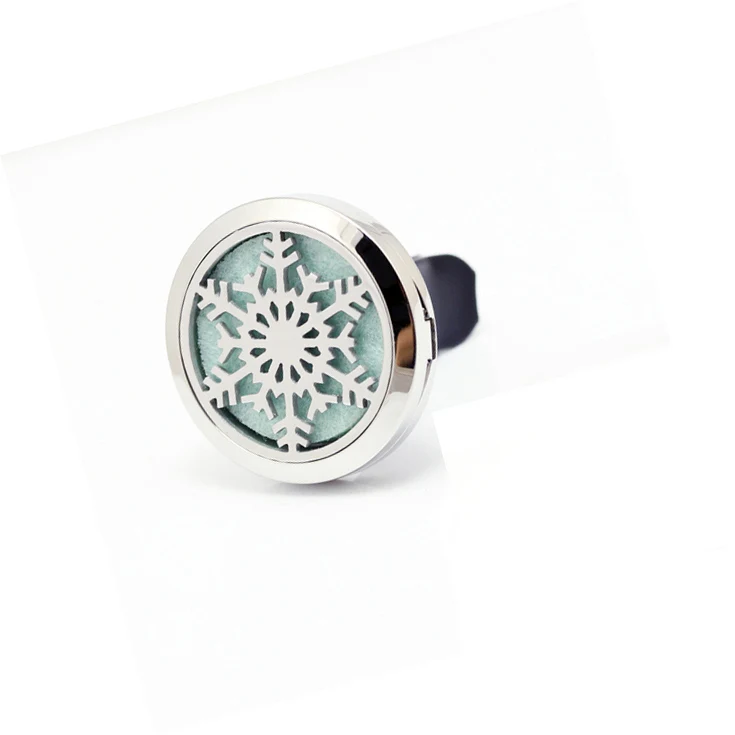New Design 30mm Stainless Steel Car snowflake Aromatherapy Essential Oil Diffuser Perfume Locket Jewelry Clip for | Украшения и
