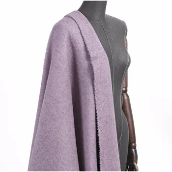 

Lavender mixed purple Albaka alpaca wool double-sided cashmere wool coat fabric-600gsm