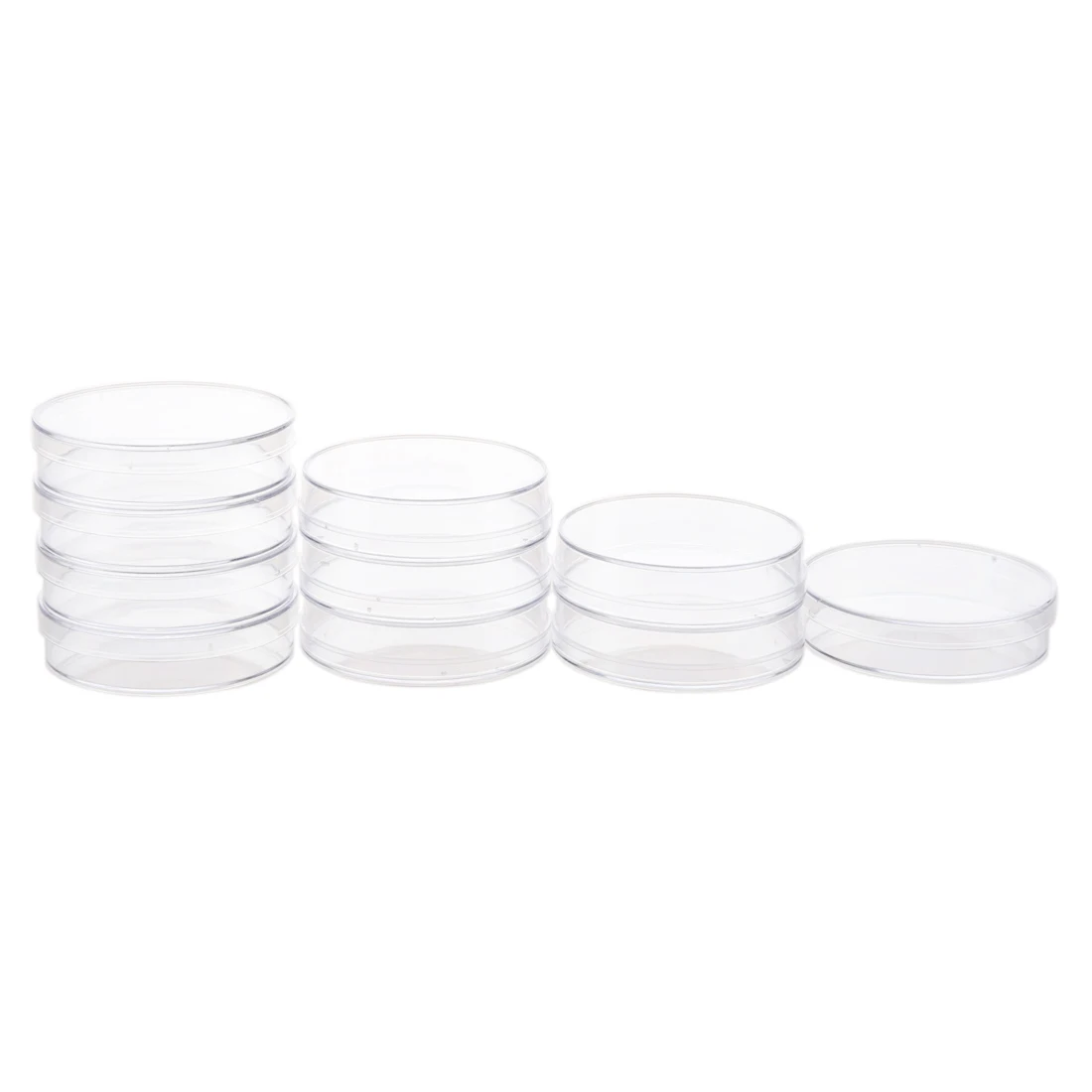 10Pcs Sterile Petri Dishes w/Lids for Lab Plate Bacterial Yeast 55mm x