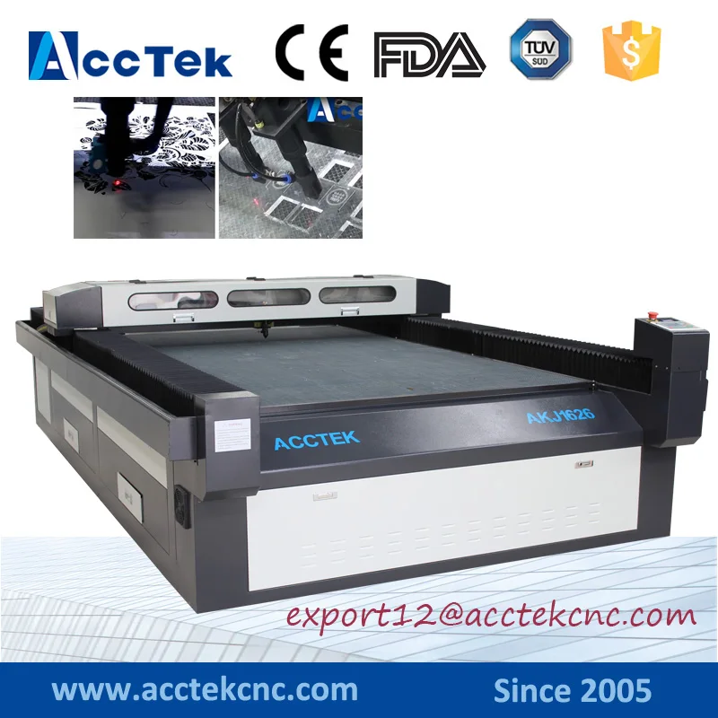 

Acctek AKJ1626 cnc laser machine laser cutting plexiglass/ acrylic sheet laser cutting machine