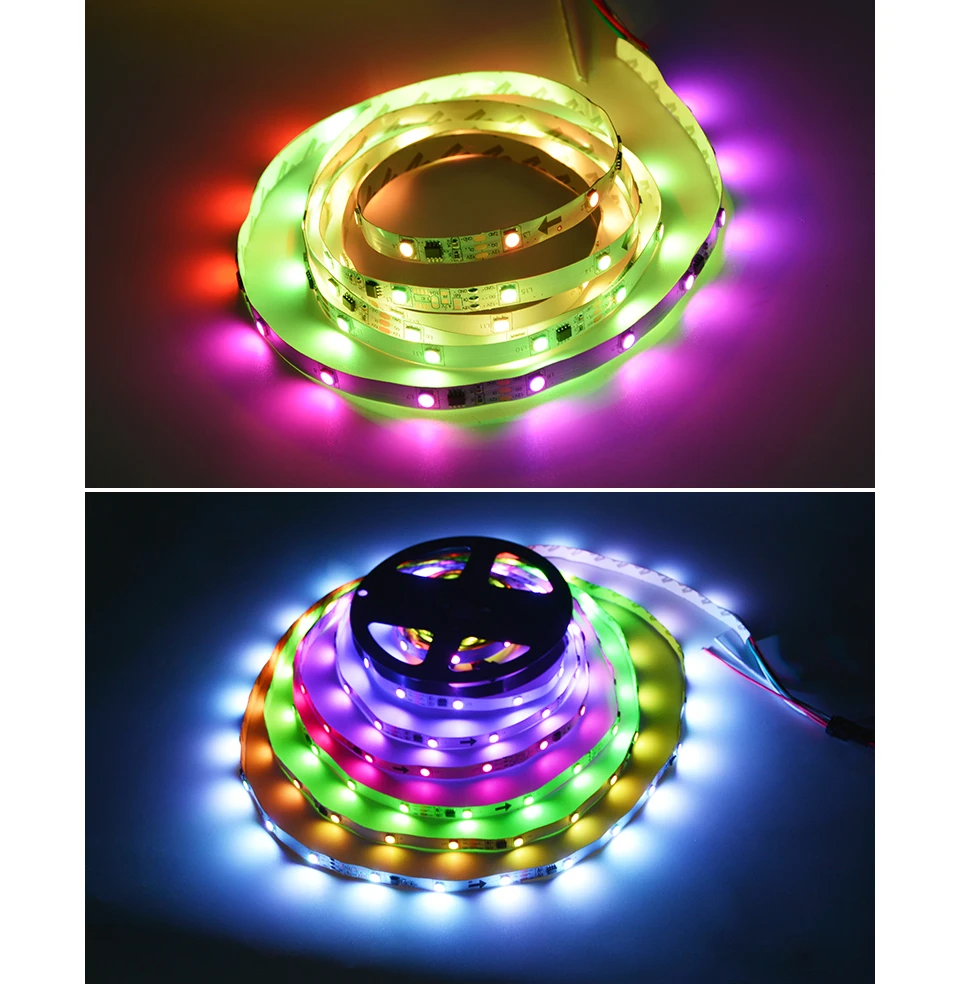 Светодиодные ленты света WS2811 DC12V RGB 30 светодиодный s/М, 5 м 5050SMD программируемый индивидуальный адресуемый цифровой мечта Цвет ленты лампы