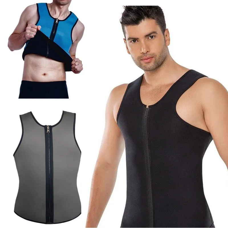 Buy NINGMI Mens Slim Vests Body Shaper Latex Neoprene Abdomen Belly Thermo