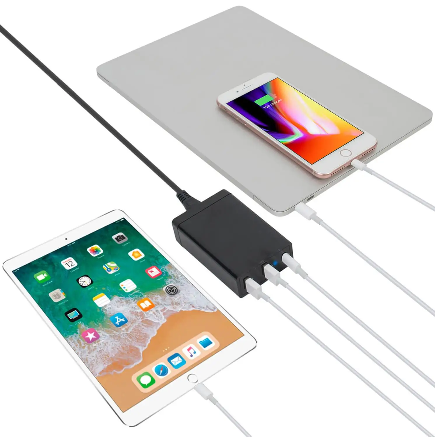  QC 3.0 Full Function Notebook Charger with 2 USB A and 1 USB C Charger Adapter For Laptop Mac book 