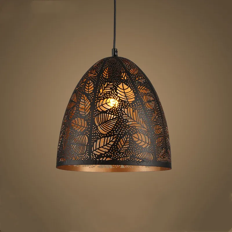

Retro Concise Creative Fallen Leaf Iron Pendant Lamp Cafe Bar Restaurant Bedroom Livingroom Study Decoration Lamp Free Shipping