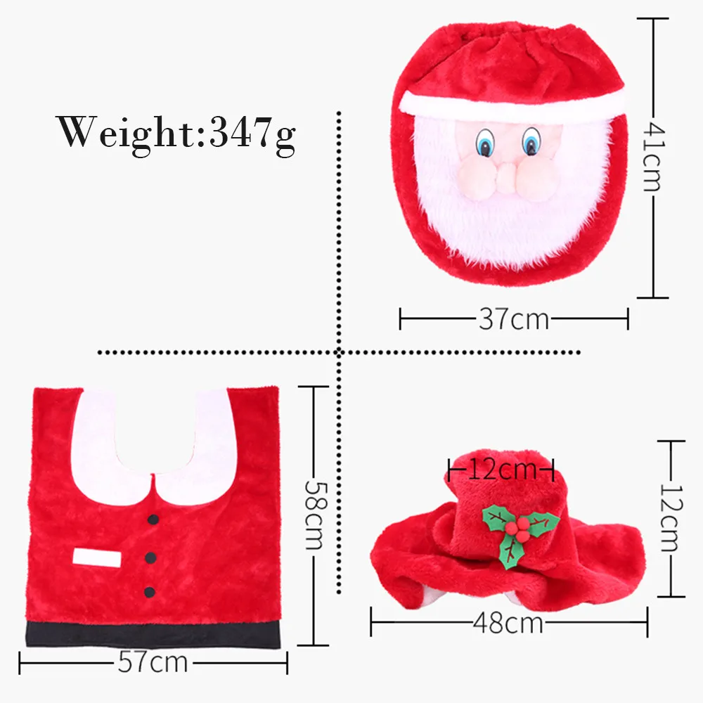 3 шт Санта-Клаус шаблон унитаз сиденья дома Рождество теплая крышка для унитаза ванная комната декоративные изделия# E