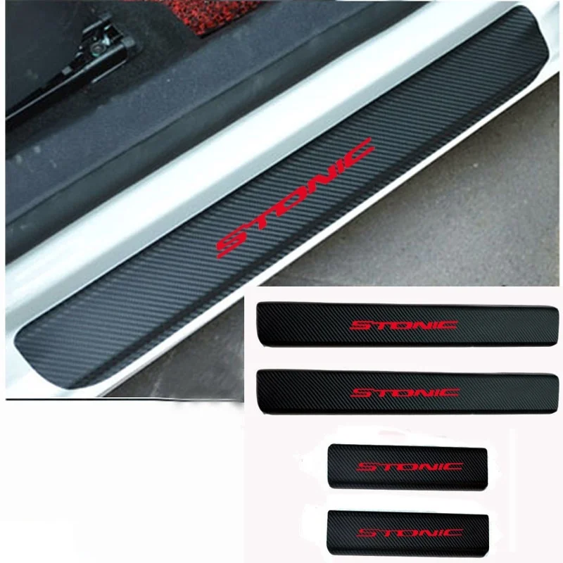 Car Door Sill Protector Carbon Fiber Vinyl Sticker Door Sill Scuff