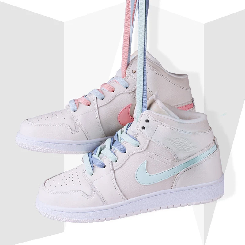 JUP 1 Pair Flat Canvas Shoe Laces Top Quality Casual Shoe Chromatic Colorful Shoelace Gradient Shoelaces Colored Arc-In-Gradient