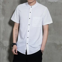 Мужская рубашка Летняя ультра-тонкая крутая и удобный однотонный Свободная рубашка средней длины Высококачественная брендовая Повседневная рубашка