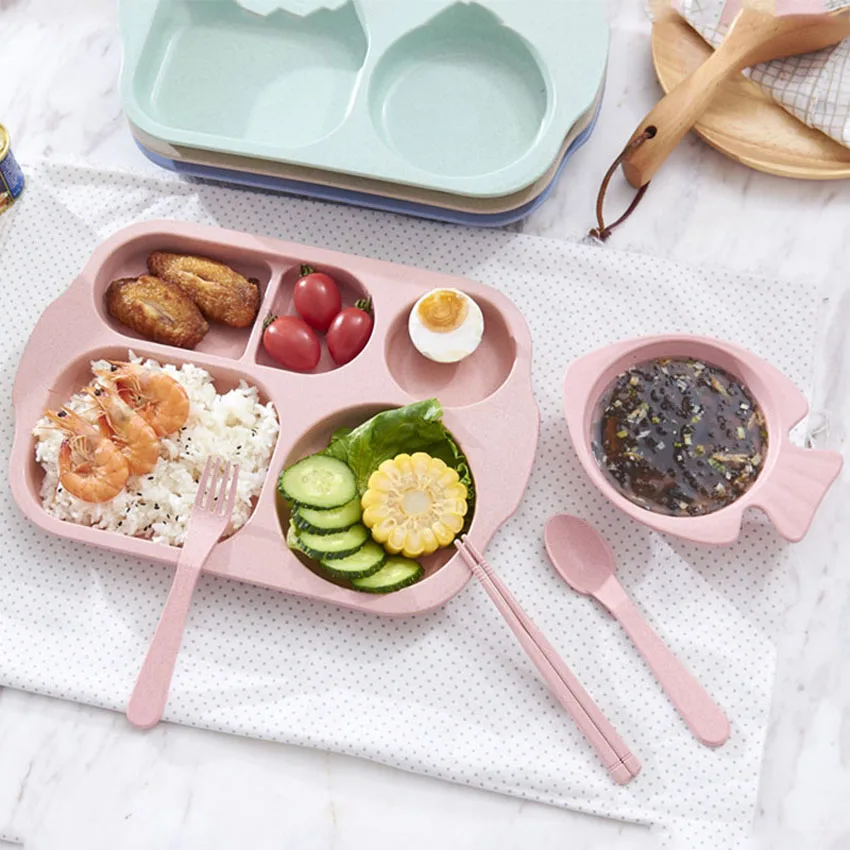 

Cartoon Children Tableware 3pcs / Set Baby Dishes Plate Bowl Cup Spoon Dinnerware Feeding Set Food Container