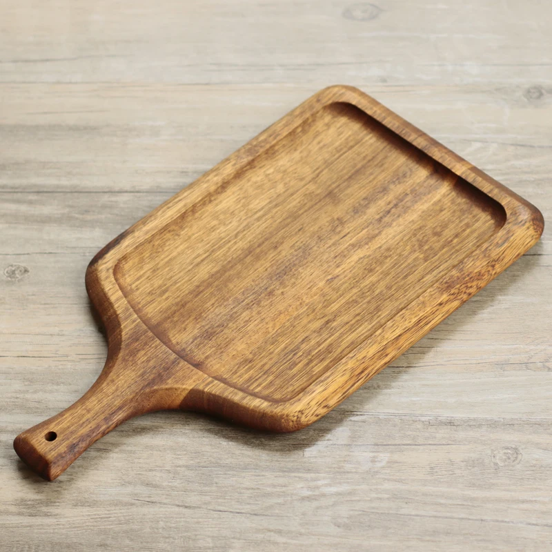 

Black Walnut Real Wood Pizza Bread Tray Small Chopping Block Cutting Board Cooked Fruit Tray Pizza Plates