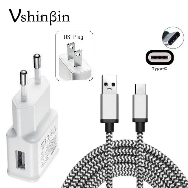 

Vshinbin 2-in-1 USB Wall Charger + Type C Sync Data Cable For LG G7 G6 G5 Q6 Q8 V30 V20 V30s LG Nexus 5X Type C-Cable