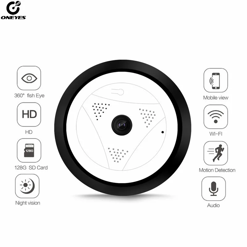 ONEYES 360 Degree Panoramic IP Camera 1080P Wireless Fisheye WIFI Camera Surveillance Camera WIFI hd Wireless Security Camera