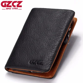 

2019 Business Men Genuine Leather Brand Luxury Wallet Short Slim Male Purses Credit Card Dollar Price Portomonee Carteria