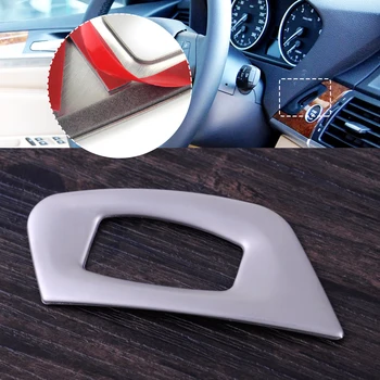 

beler Interior Steel Middle Console Key Hole Frame Cover Trim Fit for BMW X5 E70 2008 2009 2010 2011 2012 2013