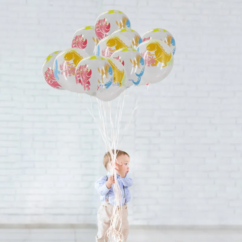 

10Pcs/Lot 12inch Clear Dinosaur Balloons Latex Balloons Favors Baby Shower Decor Birthday Party Kids Baby Boy Toy Gifts Supplies