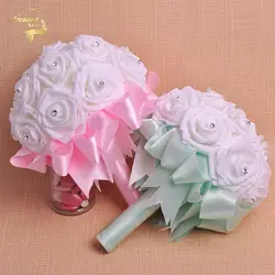 7 цветов доступны 2018 искусственные розы foamflower невесты Свадебный букет Букеты свадебные букет De Mariage wp008