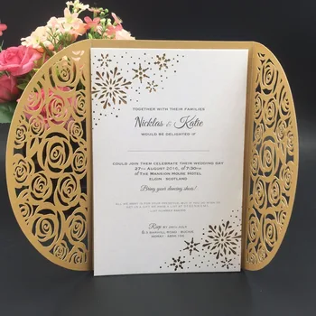 

High Quatity Laser Cut Unique Arabic / Muslim style Wedding Invitation Card