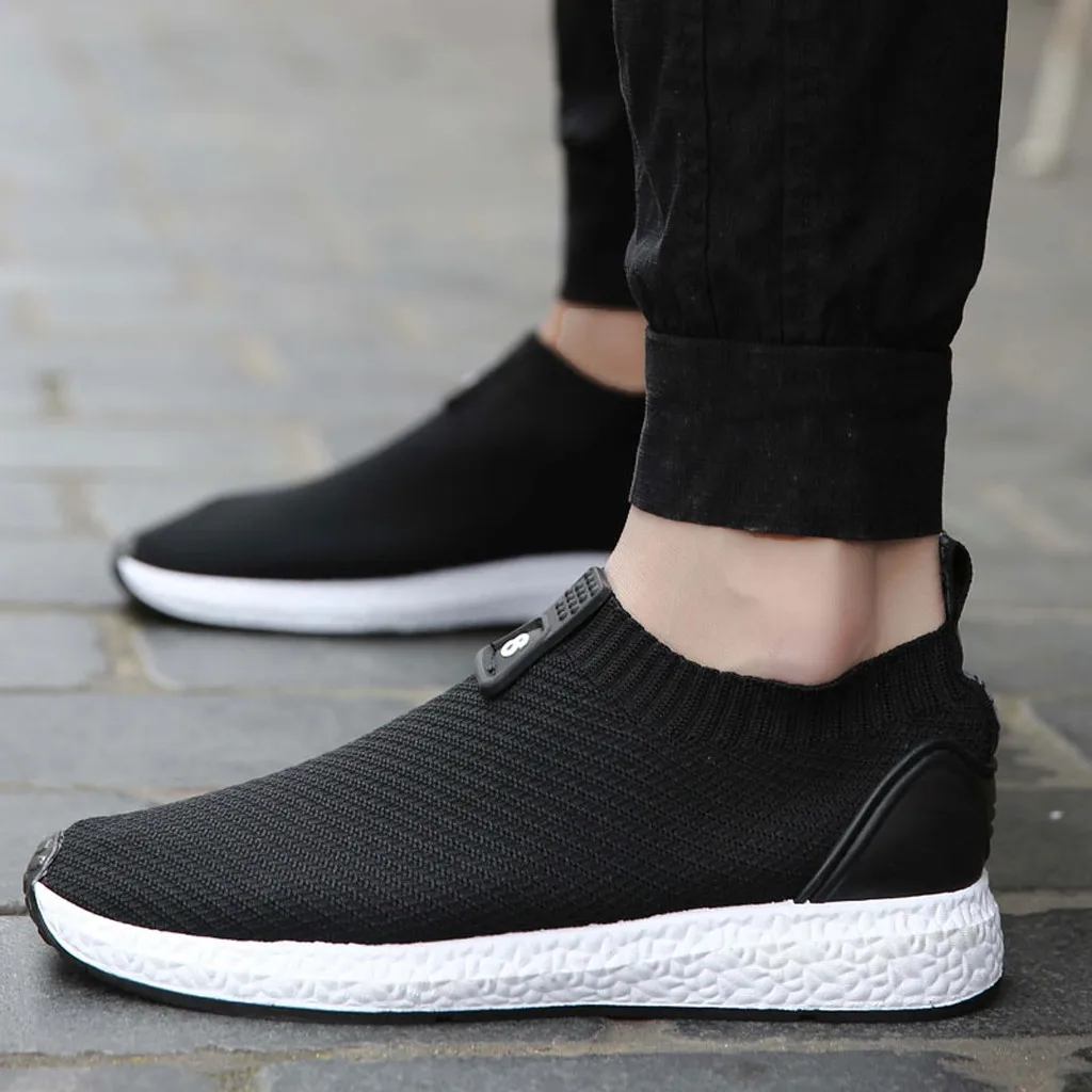 

Spring And Autumn Sneakers Slip On Men Shoes Black Casual Shoes 2019 Breathable Comfortable Men Outdoor Runing Sneaker