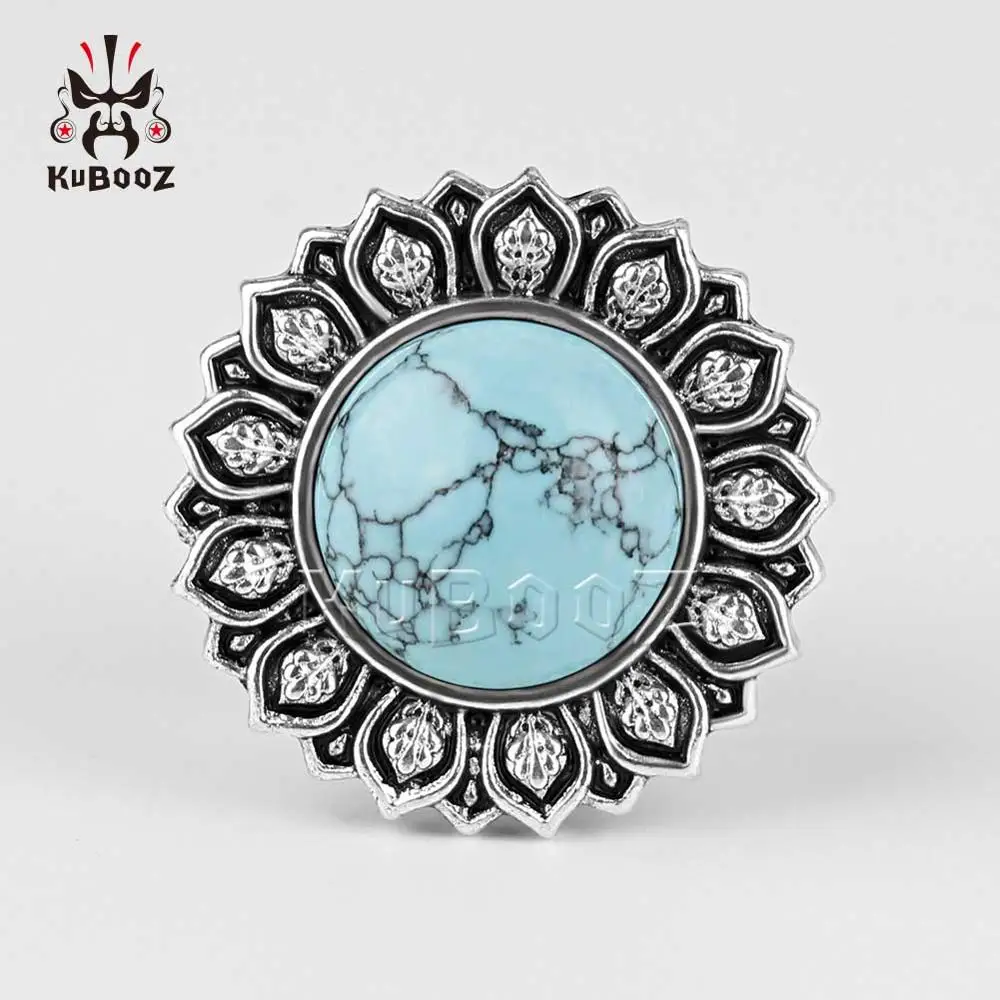 KUBOOZ ювелирные изделия для пирсинга из нержавеющей стали с логотипом для ушей пробки и туннели ювелирные изделия для тела смешанные размеры - Окраска металла: blue