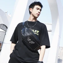 Tidog Корейская Личная модная нагрудная сумка с заклепками