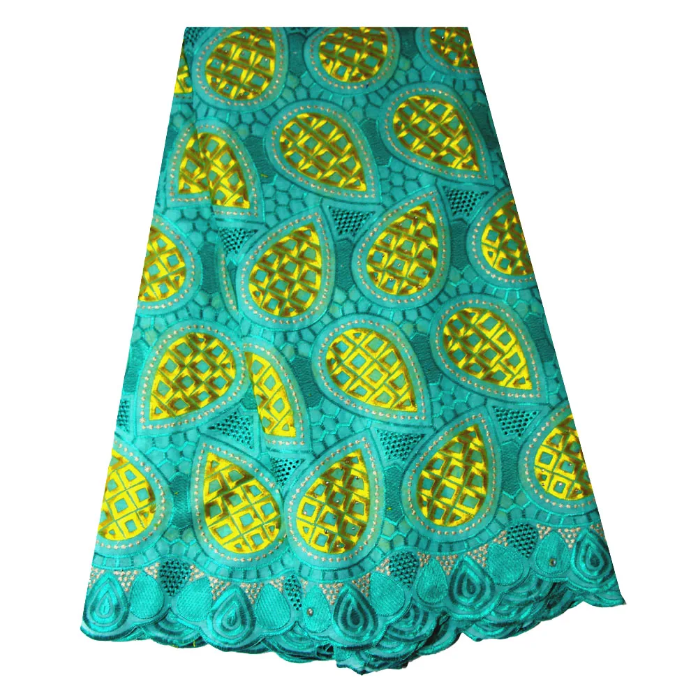 

Ourwin Swiss Lace Fabric Aqua Green High Quality African Swiss Voile Lace Fabric Stones Nigerian Wedding Lace Embroidery Fabric