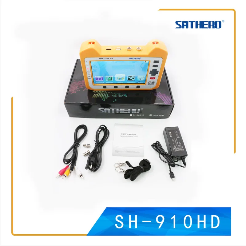 7 дюймов Sathero SH-910HD DVB-S2 Высокое разрешение цифровой спутниковый Finder MPEG-4 полный 1080P ТВ сигнала Satfinder метр