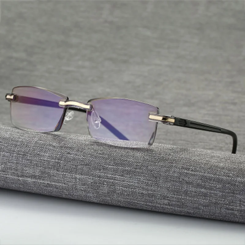 Сверхлегкий анти синий свет чтения Стекло Для мужчин алмазные Rimless es бренды