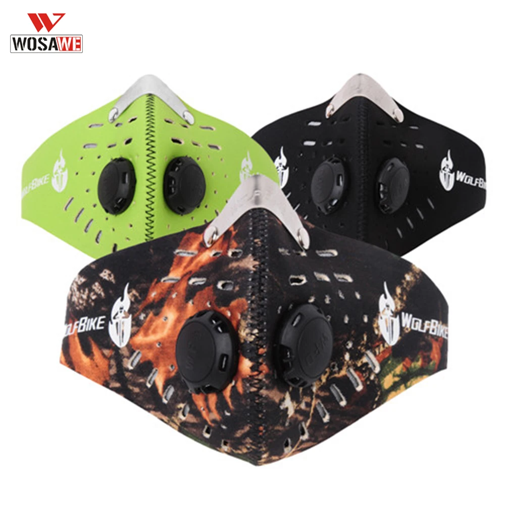 

WOSAWE Anti Pollution Half Face Mask Carbon Men Women Dustproof Breathable Riding Motorcycle Mouth Face Mask with Filter