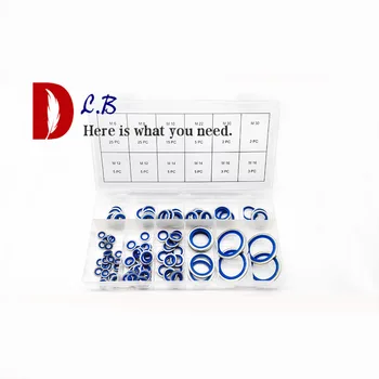 

Metric self centering 100 pcs 8 different Sizes Bonded seal kit Bonded Metal +NBR (Nitrile) rubber ring
