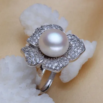 

Eternal wedding Women Gift word 925 Sterling real [bright pearl] natural freshwater pearl ring, 12mm 13mm pearl light, 92