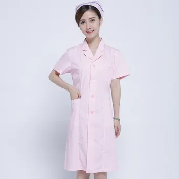 

Female intern nurses wear fashionable white gown, short sleeves and short sleeve tattoo clothing store medical dress doctor