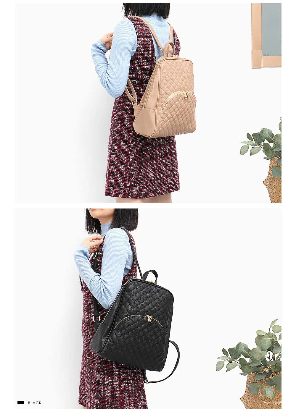 CEZIRA модный кожаный рюкзак для девочек, школьный ранец в клетку с карманом для женщин, дизайнерская брендовая большая Повседневная сумка на молнии