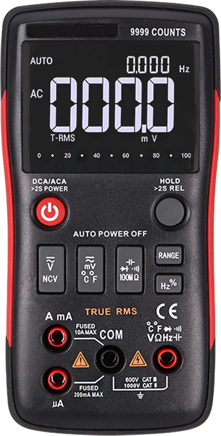 

ZT-X Digital Multimeter Button 9999 Counts With Analog Bar Graph AC/DC Voltage Ammeter Current Ohm Auto/Manual