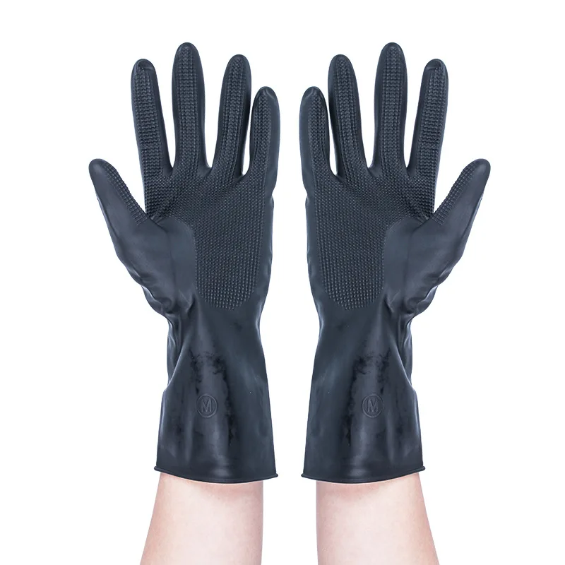 professional Salon Hairdressing thickened gloves barbershop special hand waterproof non-slip black latex rubber gloves