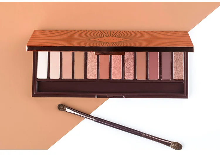 HOLD LIVE Sunset City Eyeshadow Palette 2018 Nude Shimmer Glitter Eye Shadow Pigmented Peach 12 Colors Eyes Makeup Shadow (19)