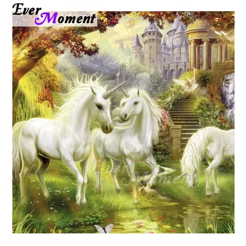 

Ever Moment Diamond Painting Handmade Unicorn Castle Full Square Drill 5D DIY Picture Of Rhinestone Diamond Embroidery 3F795