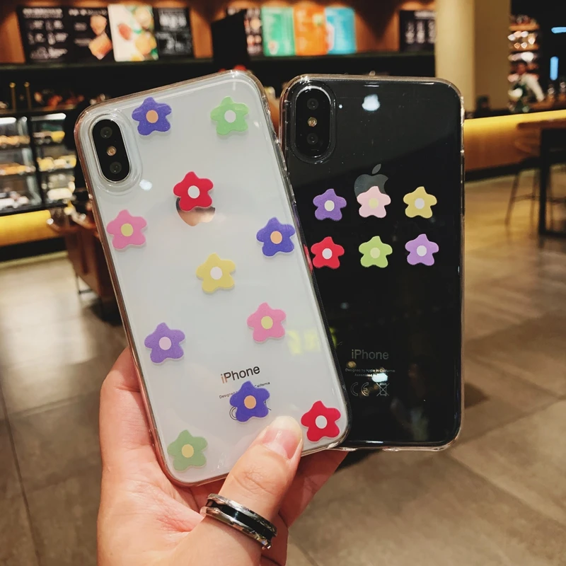 Cute Cartoon Floral Sun Flower Clear Phone Case Cover For iPhone X XR XS Max 8 7 6 6s Plus 5 5s SE Soft Silicone TPU Coque |