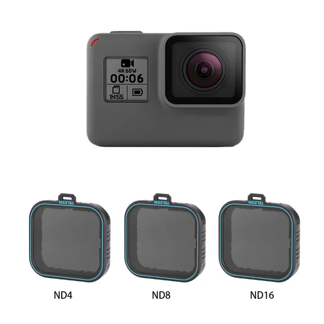 Набор фильтров TELESIN 4 в упаковке 3 ND(ND4 8 16)+ 1 CPL Для Gopro hero 7 hero 6 hero 7 6 5 поляризационный фильтр Аксессуары Комплект фильтров - Цвет: ND4 ND8 ND16