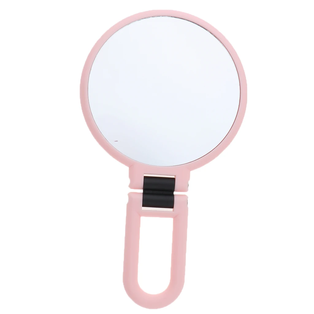 

Portable Double Sided Round Handheld Magnifying Makeup Mirror , 2X 3X 15X Magnify