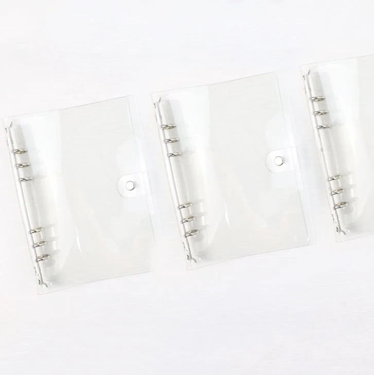 

1 Pcs Simple Transparent Style convenient A5 PVC Spiral Notebook Cover 6-Hole Ring Binder for Student School Stationery