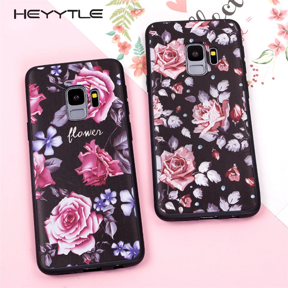 

Heyytle Flower Pattern Phone Case For Samsung S9 S8 Plus S7 Edge Note 8 A3 A5 A7 2016 Prime J2 J3 J5 J7 2017 Soft TPU Shell