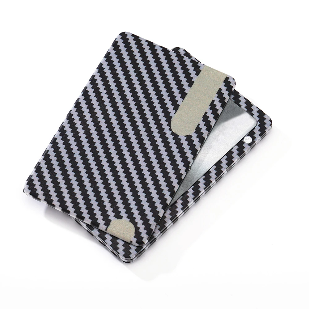

New Striped Black Imitation Carbon Fiber Magnetic Card Cover Carbon Fiber Style Wallet Card Package Durable Card Wallet