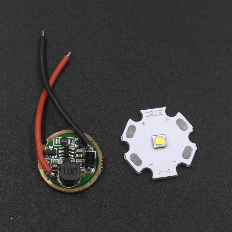 

16mm or 20mm Cree XPG2 XP-G2 High Power LED Emitter Diode + 17mm 1mode led driver board 3v~12v input 900mA for Flashlight DIY